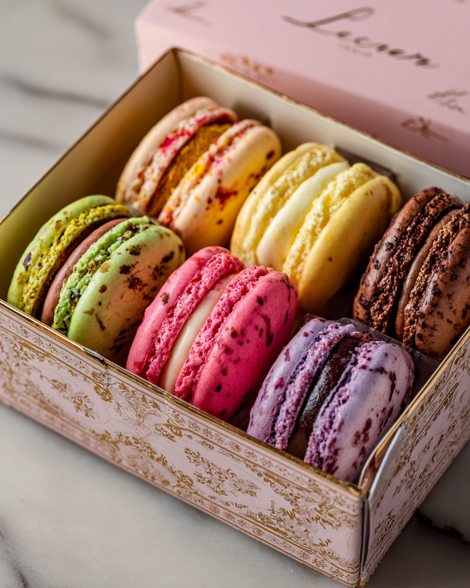 French macarons showcases