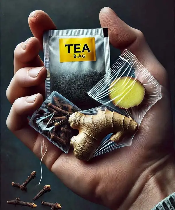 Des clous de girofle du gingembre et un sachet de the lipton combines valent de lor.jpg